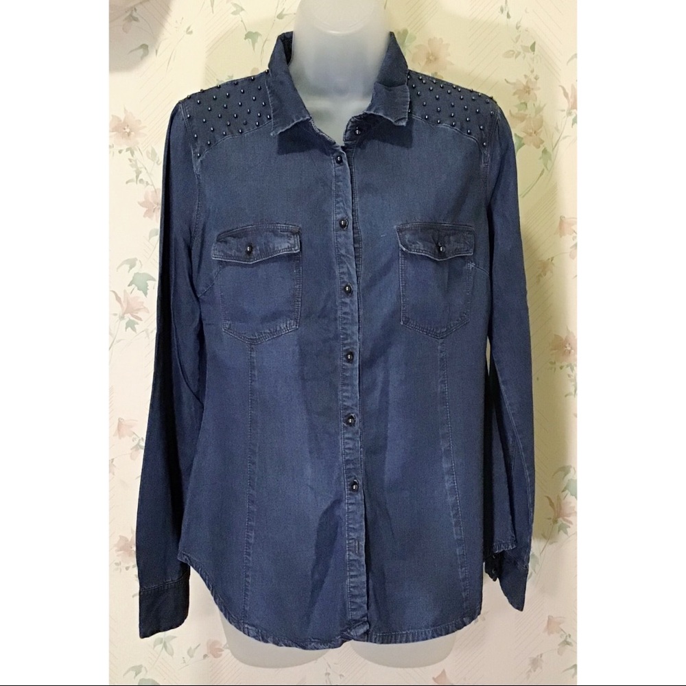 Denim Button Down Shirt - Picture 1 of 3